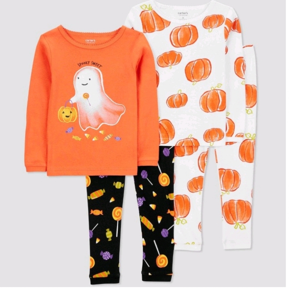 Carter's Girls Halloween 4 Piece Pajama Set - NWT